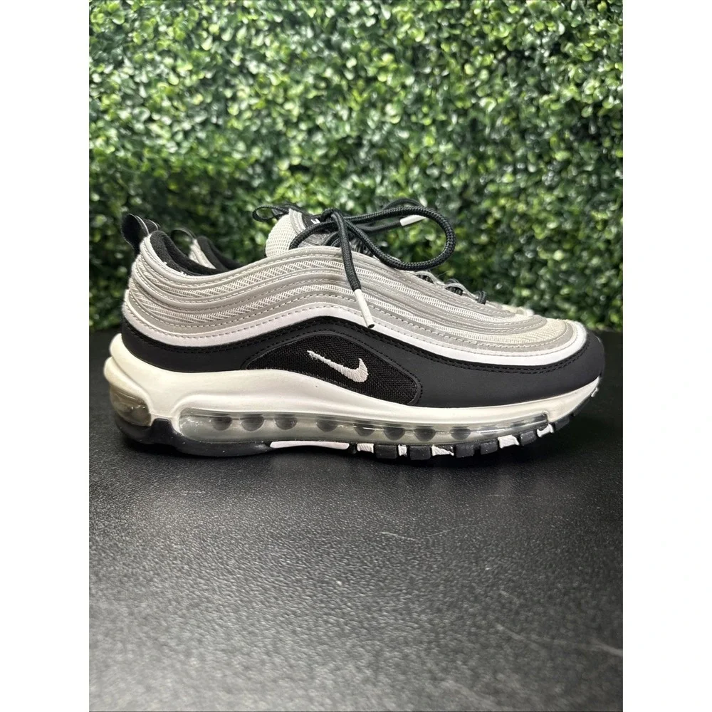 Nike Air Max 97 Sneakers Kids Size 5.5 Y Black Metallic Silver Shoes Youth